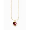 Thomas Sabo KE2268-414-10-L45V Gold-plated chain with dark red heart pendant