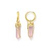 Thomas Sabo CR722-414-9 Gold Hoop Earrings with pink crystal pendant & symbols