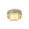 Thomas Sabo TR2450-565-1-58 Gold band prstýnek with white zirconia and enamel