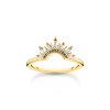 Thomas Sabo TR2456-488-7-56 Gold-plated prstýnek with sunbeams and coloured stones