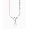 Thomas Sabo KE2193-035-9-L47V Silver necklace with link chain elements and pink beads