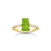 Thomas Sabo TR2459-414-6-54 Gold prstýnek with green Goldbears