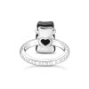 Thomas Sabo TR2478-052-11-56 Silver prstýnek With Black Gold Bear And Zirconia