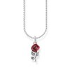 Thomas Sabo KE2219-664-10-L45V Silver Necklace With Red Rose Pendant