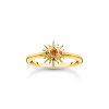 Thomas Sabo TR2458-488-7-54 Gold-plated prstýnek with sun and colourful stones
