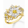 Thomas Sabo TR2335-414-4-56 Cocktailprstýnek flower with stones gold plated