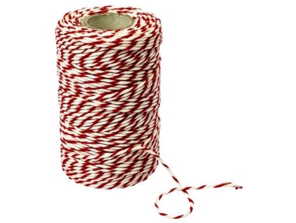 393 bile uzenarske nite snury bavlna bilo cervene 2mm 100g