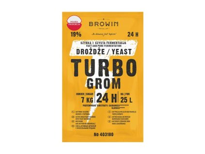 Turbo Grom 24h lihovarnické kvasnice 180g - Rychlé a čisté kvašení, 19% alkoholu