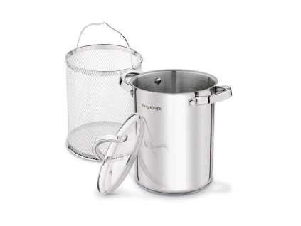 wysoki wielofunkcyjny garnek z sitkiem 4l 16x21 cm indukcja