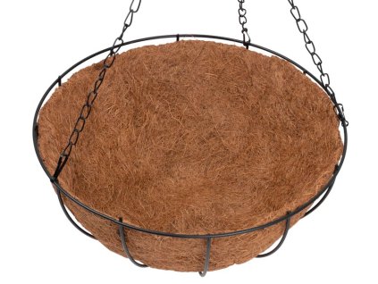 Kvetináč Strend Pro LC-CocoH-23, 30x30x14 cm, visiaci, oceľ/kokos, závesný, s retiazkou a vešiakom