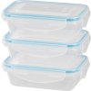 Dóza MagicHome Lunchbox set YH375, obdĺžniková, sada 3 ks, 400 ml, 162x111x51 mm