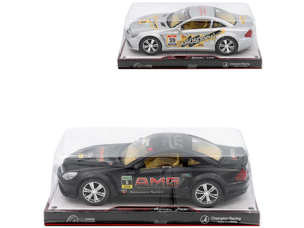 Auto sportovní závodní 25cm na setrvačník s grafikou 2 druhy blister plast
