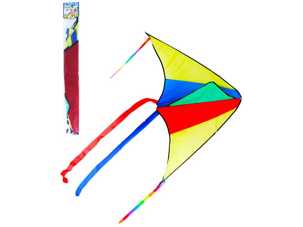 Drak létající nylonový 110x63cm jednošňůrový barevný