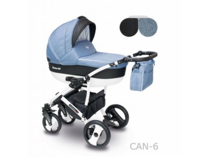 Kombinovaný kočárek Camarelo Carera new Can-6-modrá-černá 2021 + rukávník zdarma