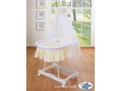 Bílý proutěný koš na miminko MY SWEET BABY s nebesy - OSLÍK LUKY > varianta 79690e-813 2019