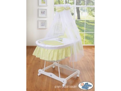 Bílý proutěný koš na miminko MY SWEET BABY s nebesy - OSLÍK LUKY > varianta 79690e-816 2019