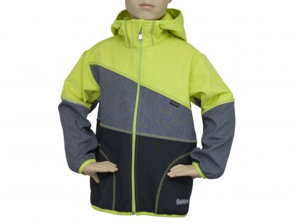 Bunda softshell Fantom BUN 0603 černo melír zelenožlutá 2023