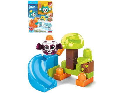 MEGA BLOKS Velká skluzavka baby stavebnice Peek A Blocks set 13 dílků + zvířátko