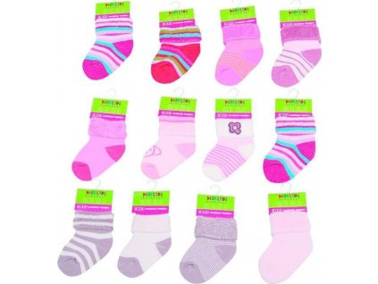 Kojenecké ponožky dívčí froté (0 až 6m), Pidilidi, PD507, holka (Velikost 0-6m, SizeAge 0-6m)