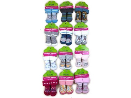 ponožky kojenecké na kartě (0 až 6m), Pidilidi, PD107, mix