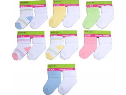 Kojenecké ponožky froté  (12 až 18m), Pidilidi, PD116, mix (Velikost 80/86, SizeAge 12-18m)