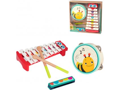 B-TOYS DŘEVO Baby dětské hudební nástroje set 3ks *DŘEVĚNÉ HRAČKY*