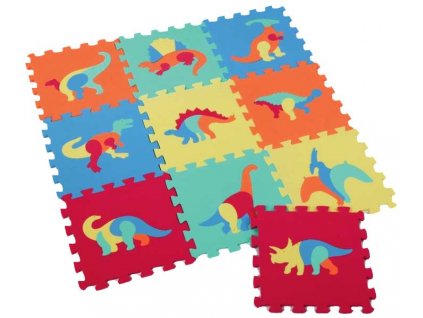 Měkké bloky Dinosauři 10ks pěnový koberec baby vkládací puzzle podložka na zem