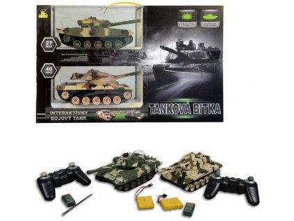 RC Tank 27cm 2ks s pojízdnými pásy na vysílačku na baterie Zvuk