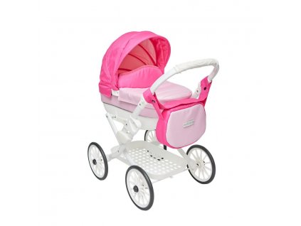Růžový kočárek pro panenky Jasmine Kids Elegance