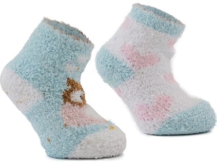 ponožky dívčí FLUFFY s protiskluzem - 2pack, Pidilidi, PD0147-01, holka (Velikost 2-3y)
