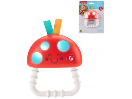 FISHER PRICE Baby kousátko chrastítko muchomůrka pro miminko na baterie Světlo