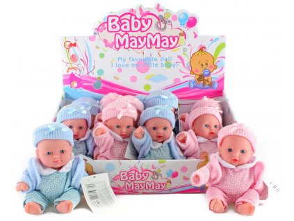 Panenka baby miminko 20cm batole v oblečku tvrdé tělíčko 2 barvy plast