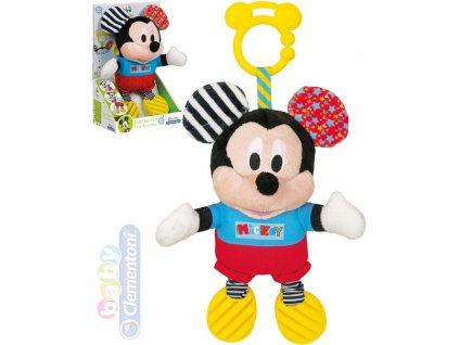 CLEMENTONI PLYŠ Baby Mickey Mouse myšák kousátko Zvuk *PLYŠOVÉ HRAČKY*