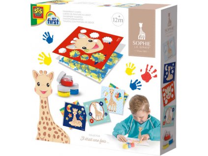 SES CREATIVE Žirafa Sophie baby kartičky pro malování prstovými barvami