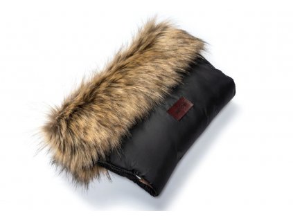 Jasmine Rukávník ke kočárku - černý s hnědou kožešinou 2026