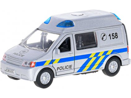 Auto policie dodávka český design CZ 14cm na baterie Světlo Zvuk kov