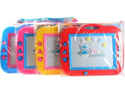 Tabulka dětská magnetická set s razítky a kouzelným perem 4 barvy plast