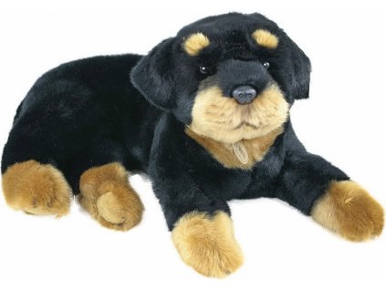 PLYŠ Pes Rottweiler ležící 38cm *PLYŠOVÉ HRAČKY*