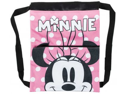 Sáček na přezůvky Minnie Mouse sportovní stahovatelný vak na záda 27x33cm