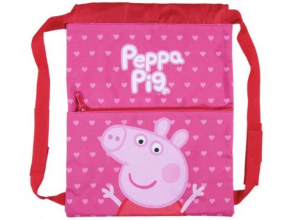 Sáček na přezůvky Peppa Pig sportovní stahovatelný vak na záda 27x33cm