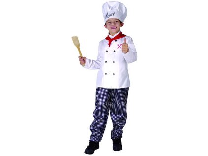KARNEVAL Šaty kuchař vel.S (110-120 cm) 4-6 let *KOSTÝM*