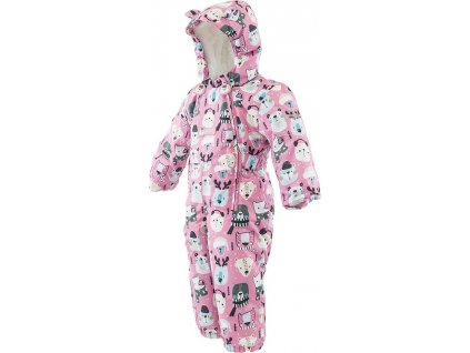 overal zimní dívčí s kožíškem, Pidilidi, PD1129-01, růžová (Velikost 80, SizeAge 1rok)