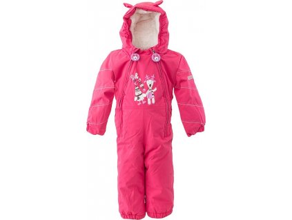 overal zimní dívčí s kožíškem, Pidilidi, PD1131-03, růžová (Velikost 80, SizeAge 1rok)
