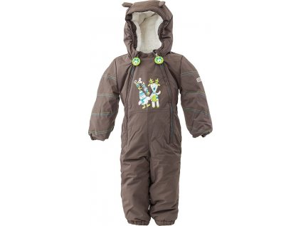 overal zimní chlapecký s kožíškem, Pidilidi, PD1131-18, hnědá (Velikost 80, SizeAge 1rok)