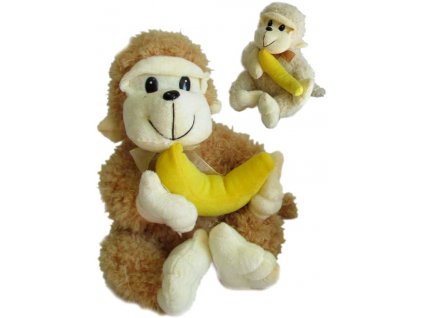 PLYŠ Opička s banánem 27cm na baterie Zvuk 2 barvy *PLYŠOVÉ HRAČKY*
