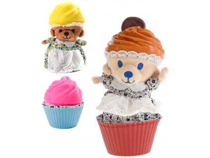 PLYŠ Cupcake dortík medvídek 10cm vonící v košíčku různé druhy