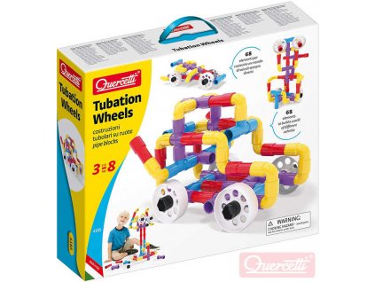 QUERCETTI Tubation Wheels 3D  potrubí a kola 68 dílků STAVEBNICE