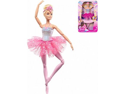 MATTEL BRB Barbie Panenka magická baletka růžová na baterie Světlo