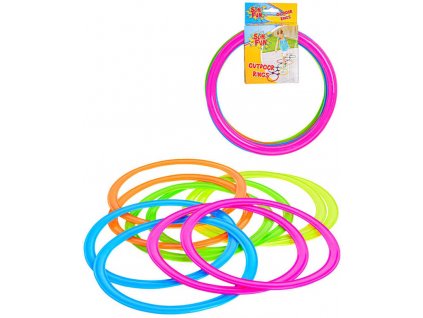 Kroužky Sun Fun barevné 27cm na skákání se zarážkami set 10ks na kartě