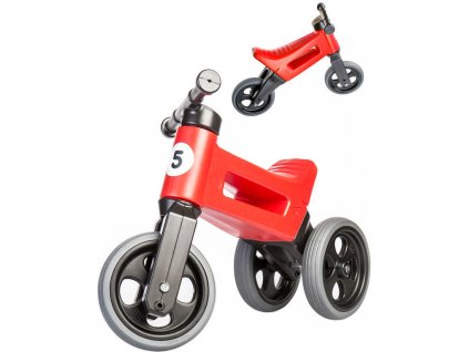 Odrážedlo Funny Wheels Rider Sport 2v1 dětské odstrkovadlo Červené plast